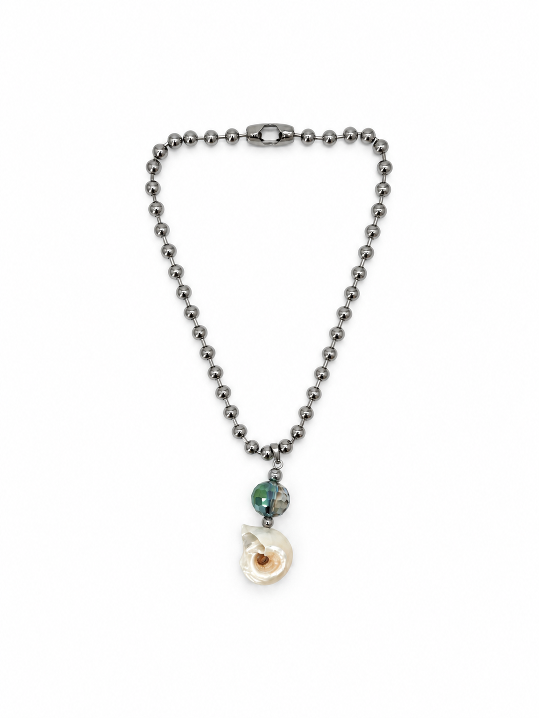 COLLAR CHUNKY CON DIJE DE CARACOL Y BOLA DISCO DE COLORES