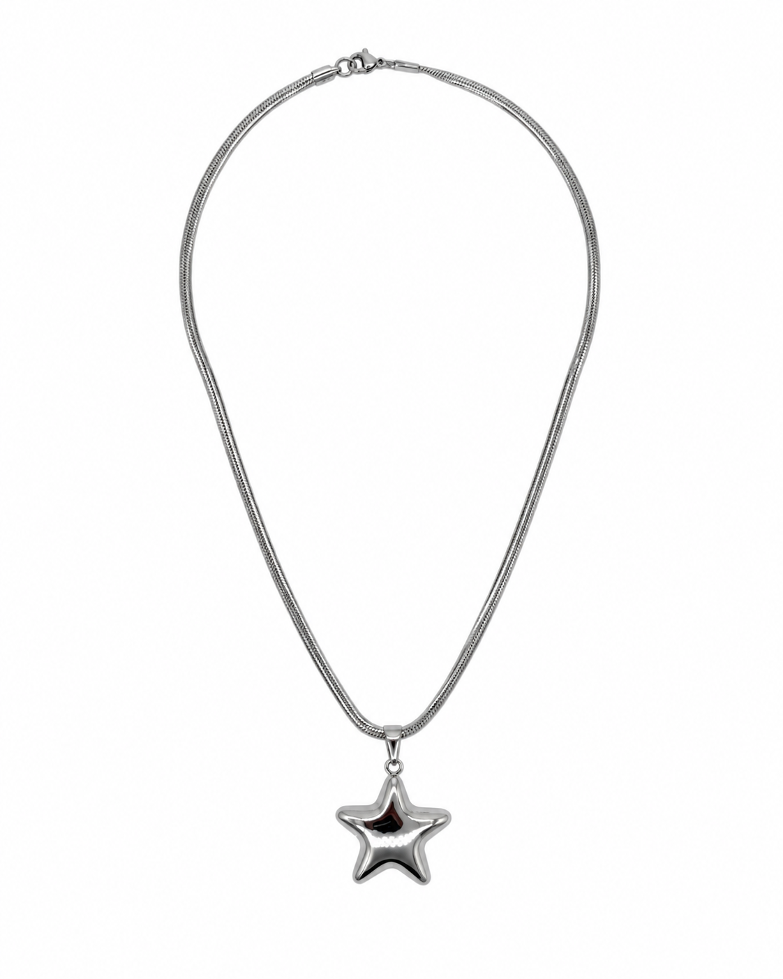 COLLAR PANZA DE VÍBORA CON DIJE DE ESTRELLA INOX