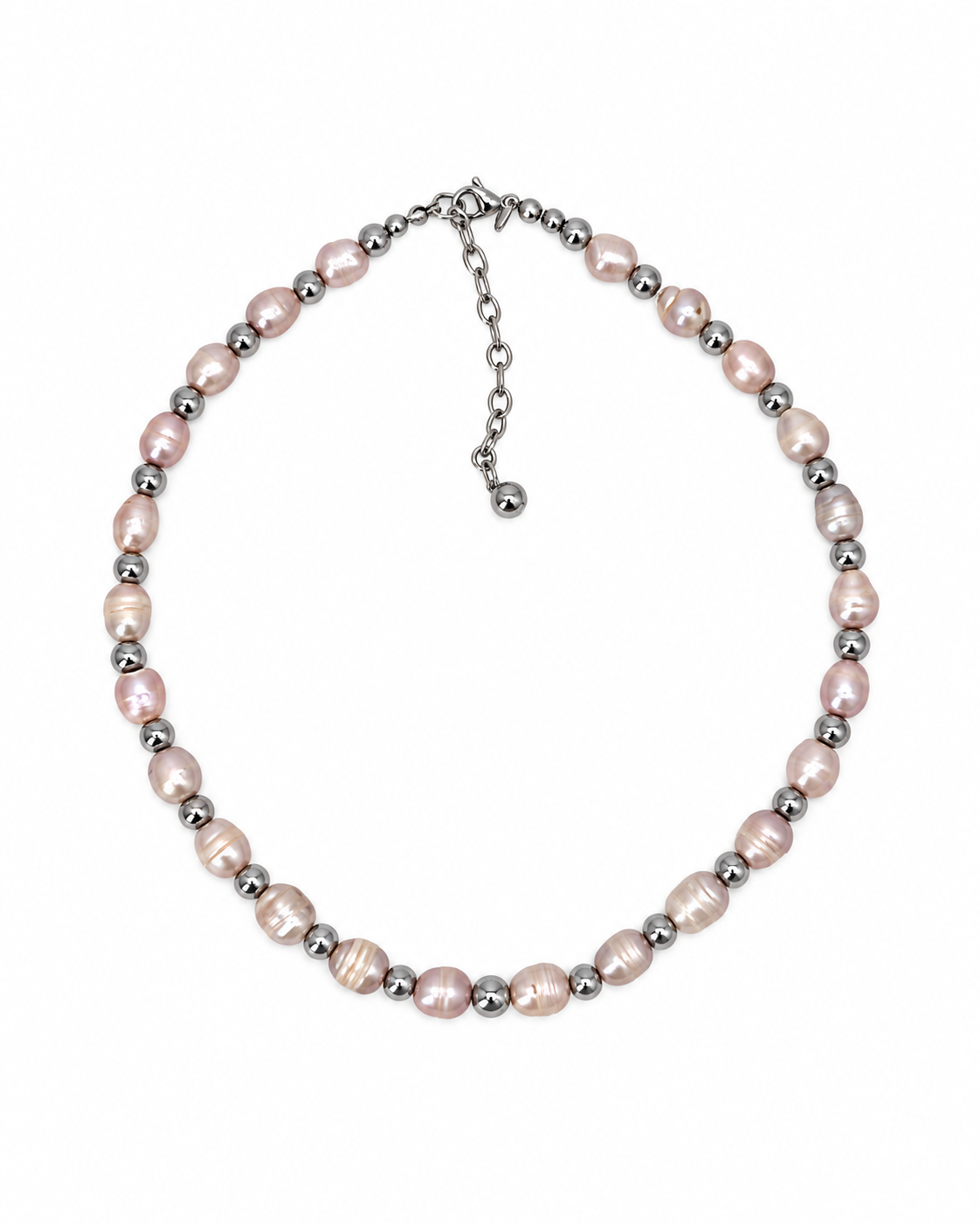 COLLAR DE PERLAS GRISES Y ACERINA MEDIANA