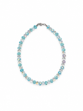 COLLAR DE CRISTAL TORNASOL CLARO Y PIEDRA LUNA