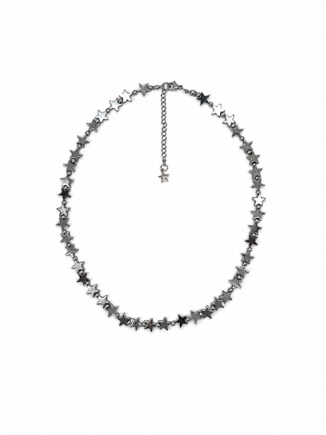 COLLAR DE ESTRELLAS Y ACERINA PLATEADO