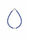COLLAR AZUL CON ACERINA Y CUARZO CENTRAL