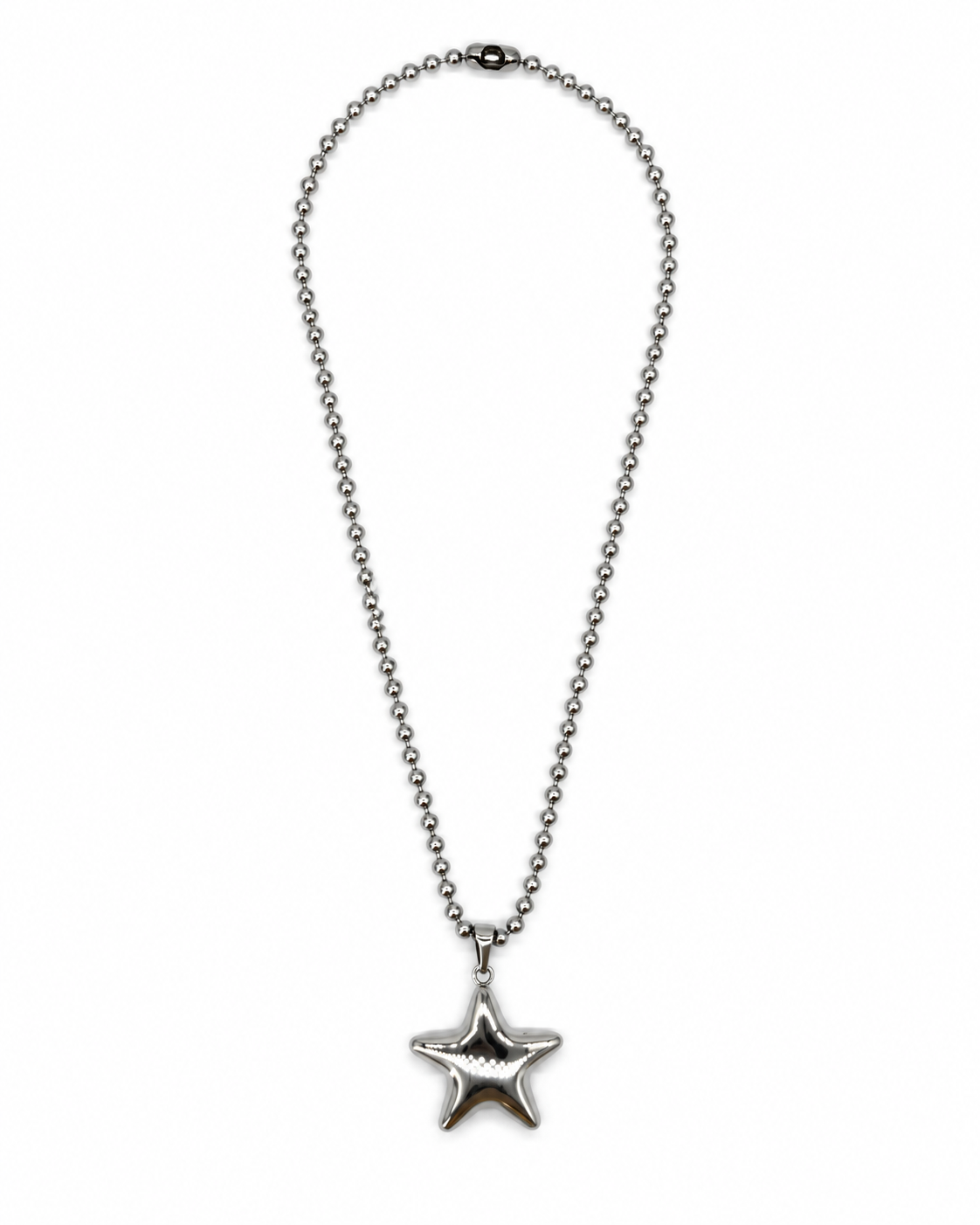 COLLAR DE CADENA MILITAR CON DIJE DE ESTRELLA ACERO INOX