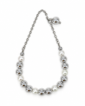 COLLAR CHOKER PLASTIPERLA PLATEADA Y CORBATA