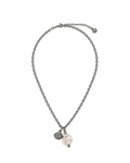 COLLAR PERLA BARROCA Y CONCHA DE ACERO INOX