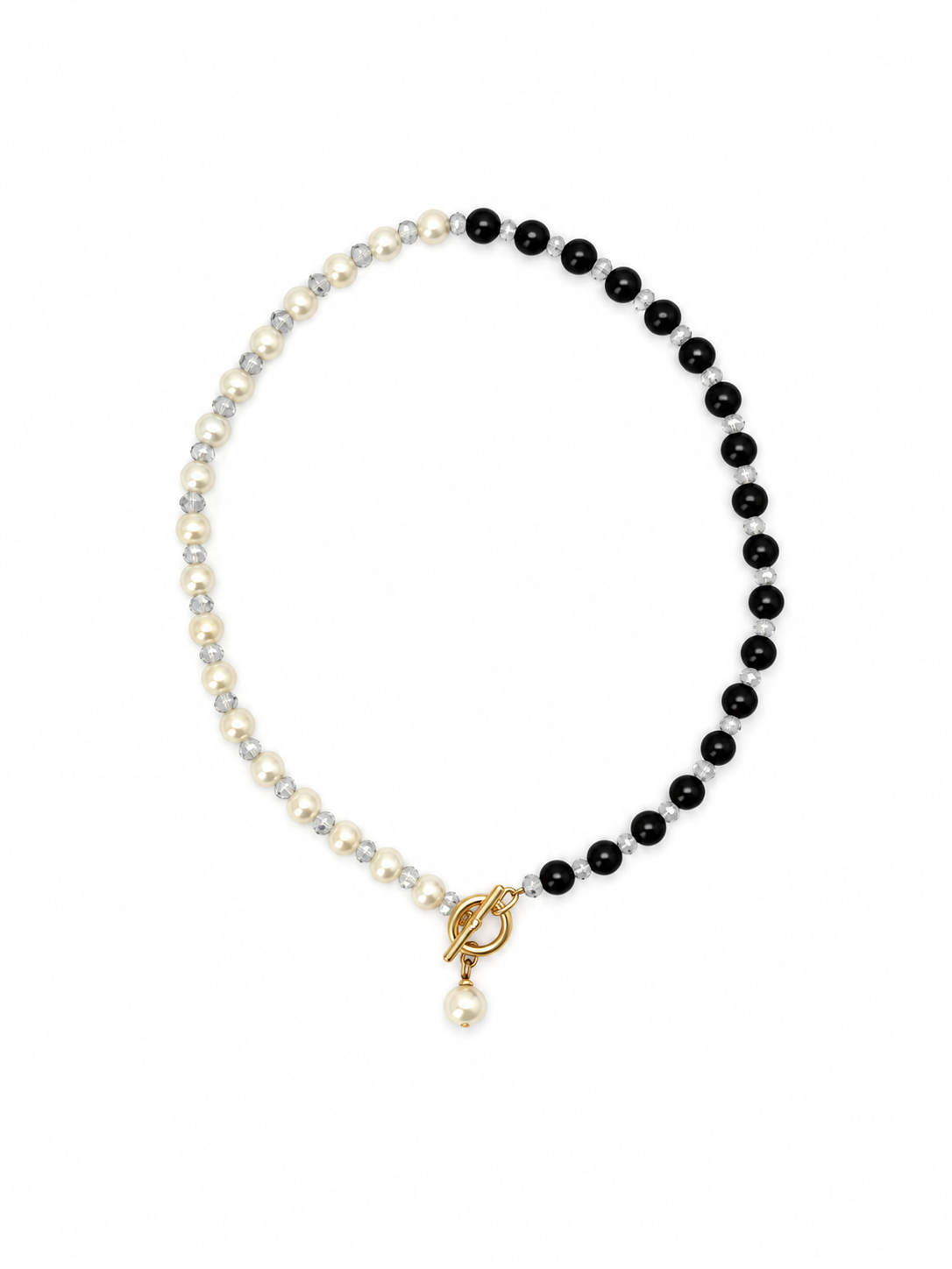 COLLAR MITAD BLANCO Y NEGRO