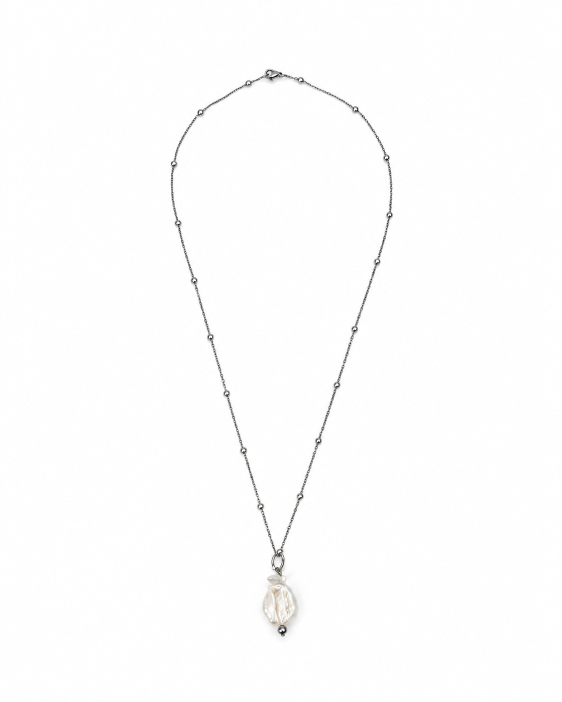COLLAR CADENA ROSARIO Y PERLA BARROCA
