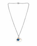 COLLAR CADENA DELGADA DIJE CONCHA Y PERLA AZUL