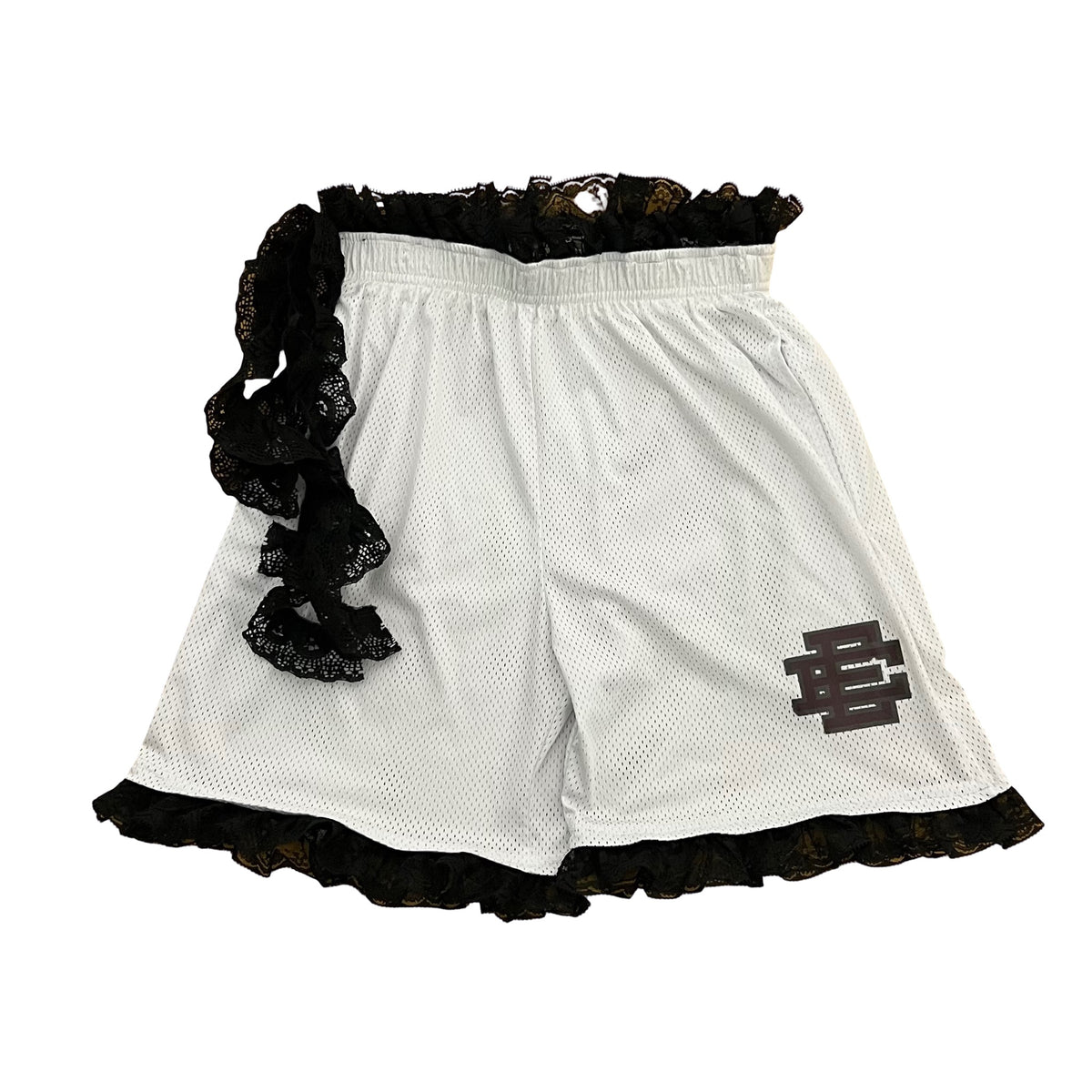 SHORT BLANCO ENCAJE NEGRO