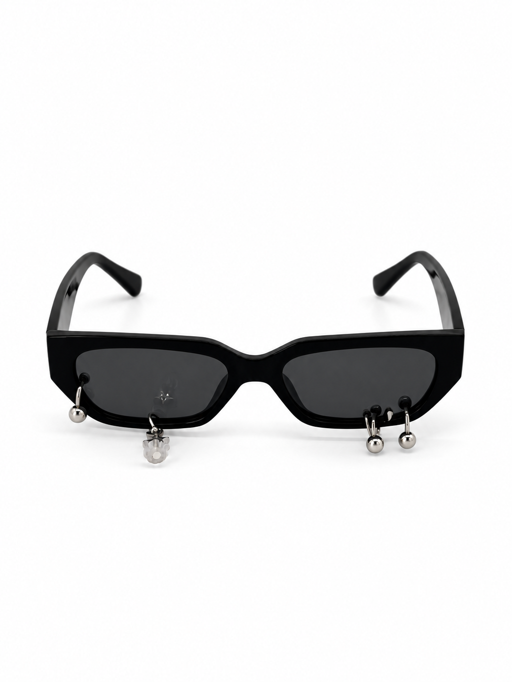 LENTES NEGROS CON LÁGRIMA DE CRISTAL Y PIERCING
