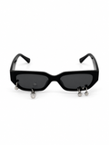 LENTES NEGROS CON LÁGRIMA DE CRISTAL Y PIERCING
