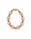 PULSERA CRISTAL CAFÉ Y ACERINA DORADA