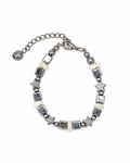 PULSERA DE CUBOS DE ACERINA Y MADRE PERLA BLANCA