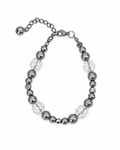 PULSERA DE ROSAS DE CUARZO BLANCO Y CORAZONES DE ACERINA