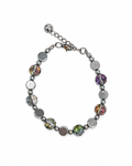 PULSERA LUNETAS DE ACERINA Y CRISTAL IRIDISCENTE GRANDE